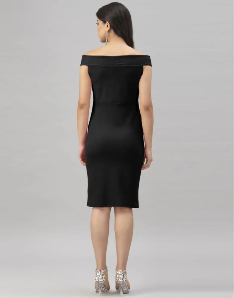 Women’s Bodycon Black Dress Trendy Elegant Outfit for Parties and Events