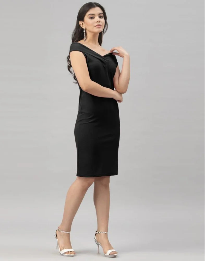Women’s Bodycon Black Dress Trendy Elegant Outfit for Parties and Events