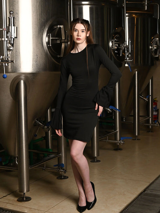 High Quality Black Lycra Dress for Women Made from Stretch Fabric for Maximum Comfort and Style