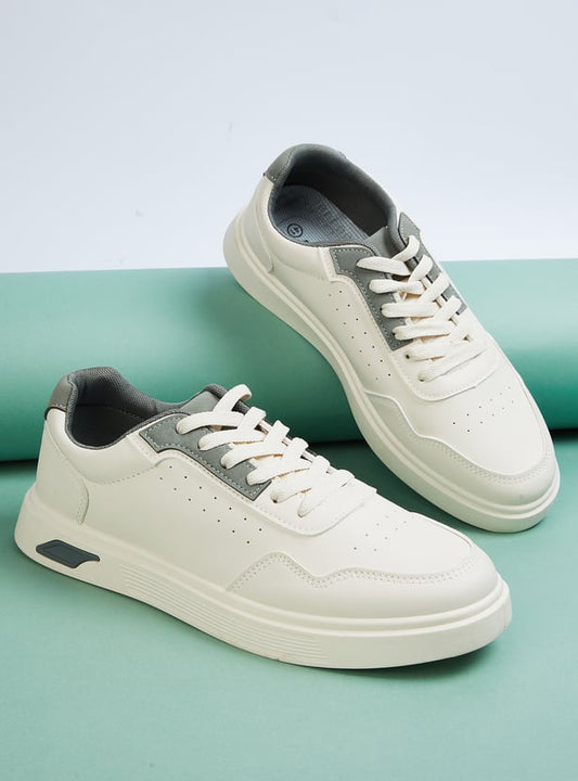 Fashionable Men Perforated Lace Up Sneakers for Modern Streetwear Smart Casual and Daily Wear