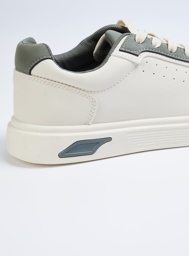 Fashionable Men Perforated Lace Up Sneakers for Modern Streetwear Smart Casual and Daily Wear