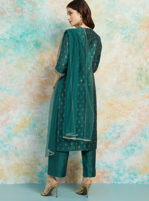 Premium Ethnic Women’s Straight Kurta Set with Handcrafted Embroidery and Coordinated Pants or Palazzo