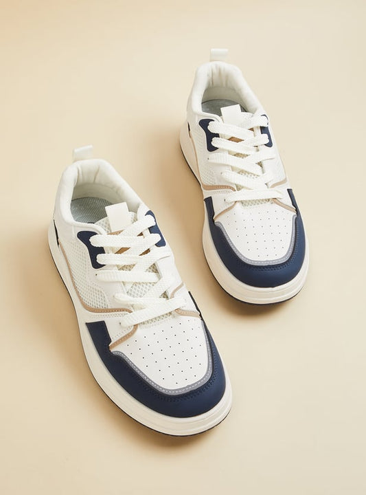 Stylish Men’s Colourblock Sneakers with Comfortable Cushioned Sole and Modern Design