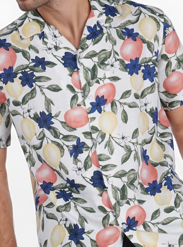 Sophisticated Floral Print Regular Fit Shirt for Men with Contemporary Tailored Finish