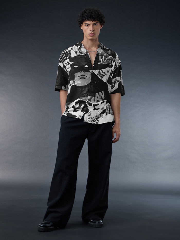 Wayne Industries Oversized Graphic Printed Casual Shirt for Men Comfortable Everyday Look