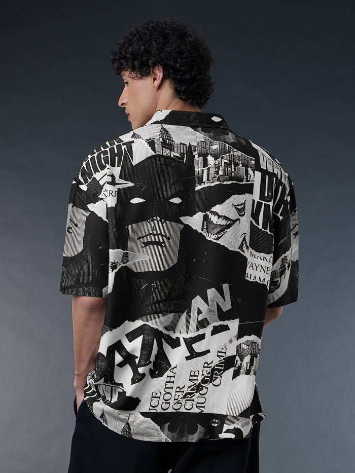 Wayne Industries Oversized Graphic Printed Casual Shirt for Men Comfortable Everyday Look
