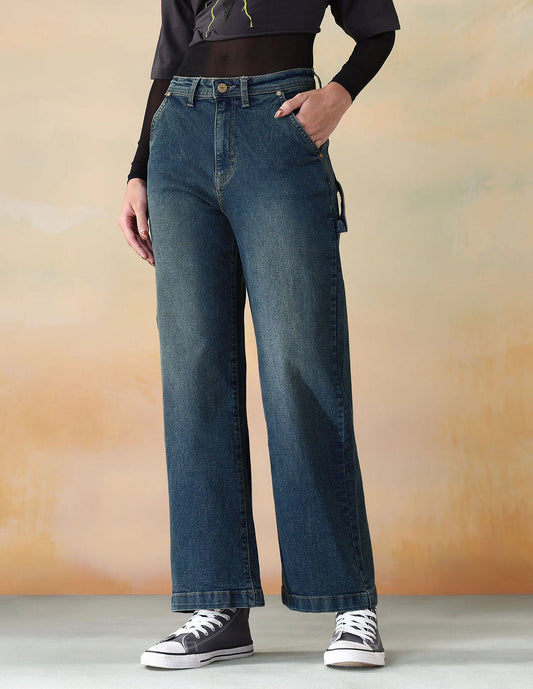 Designer High Rise Wide Leg Jeans Women with Contemporary Urban Style