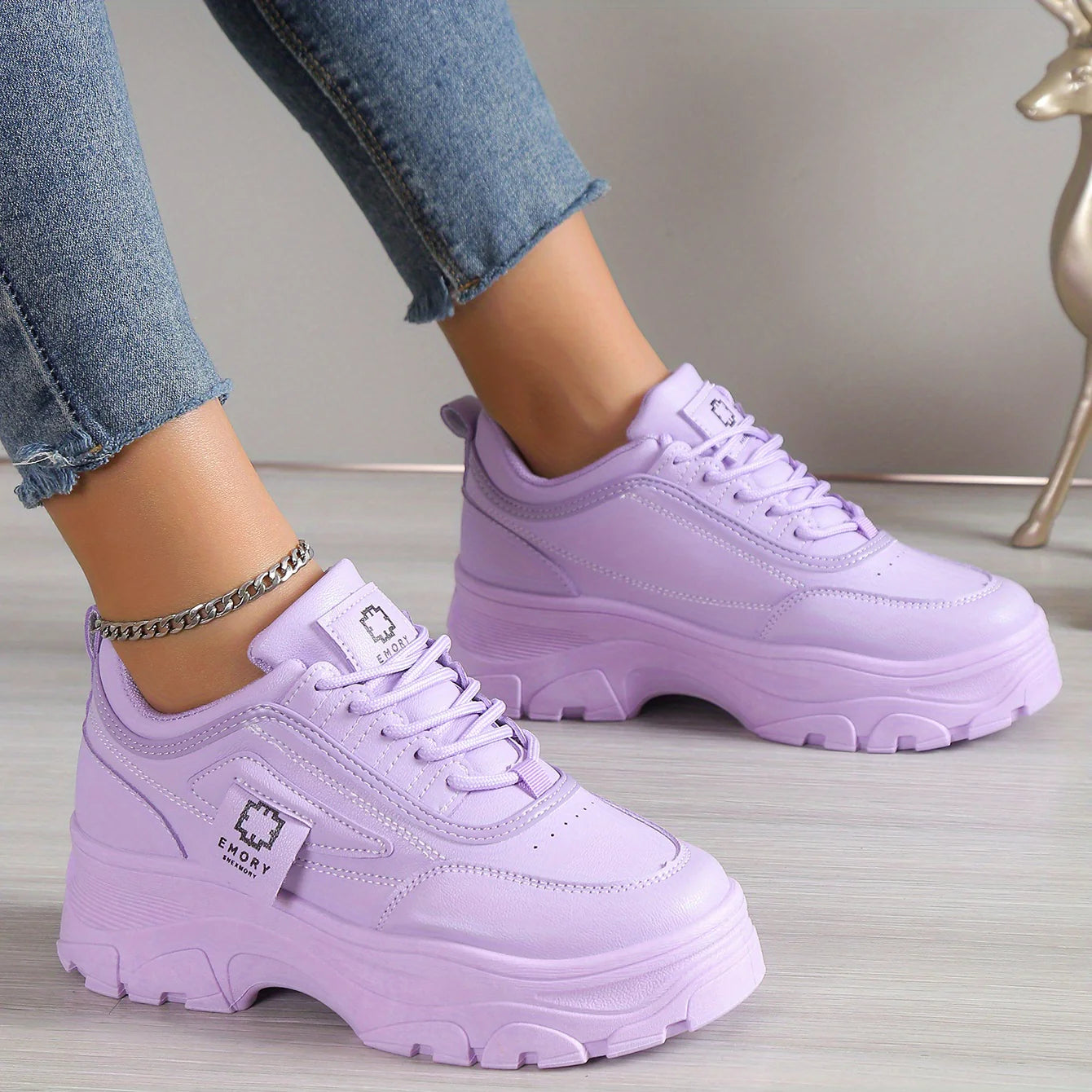 Multi Purpose Womens Chunky Platform Sneakers Ideal for Fitness Walking and Casual Wear
