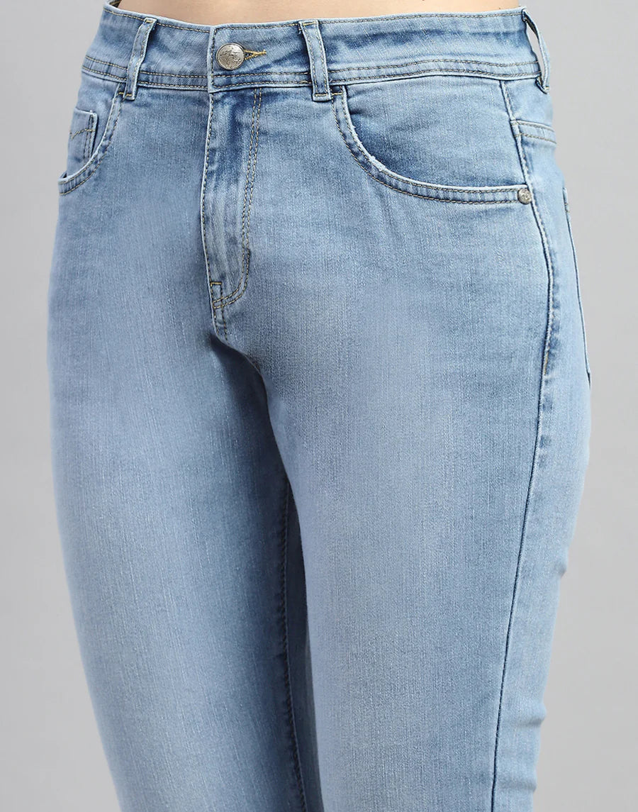 Classic Women Light Blue Light Wash Boot Cut Denim Jeans Perfect for Work and Weekend Wear