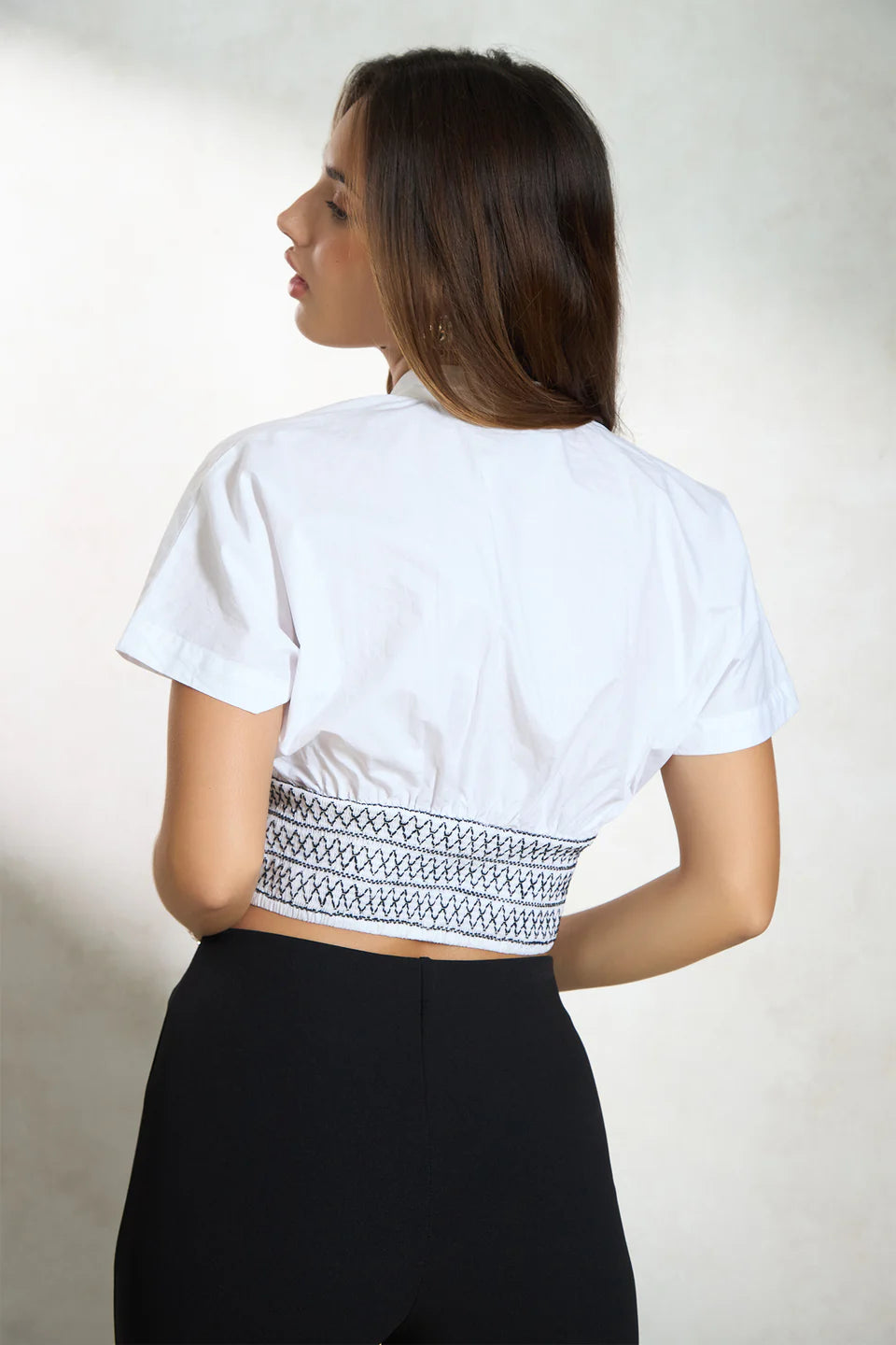 Chic and Trendy Cotton Top with Smocked Waist Detailing for Women Perfect for Casual and Festive Looks