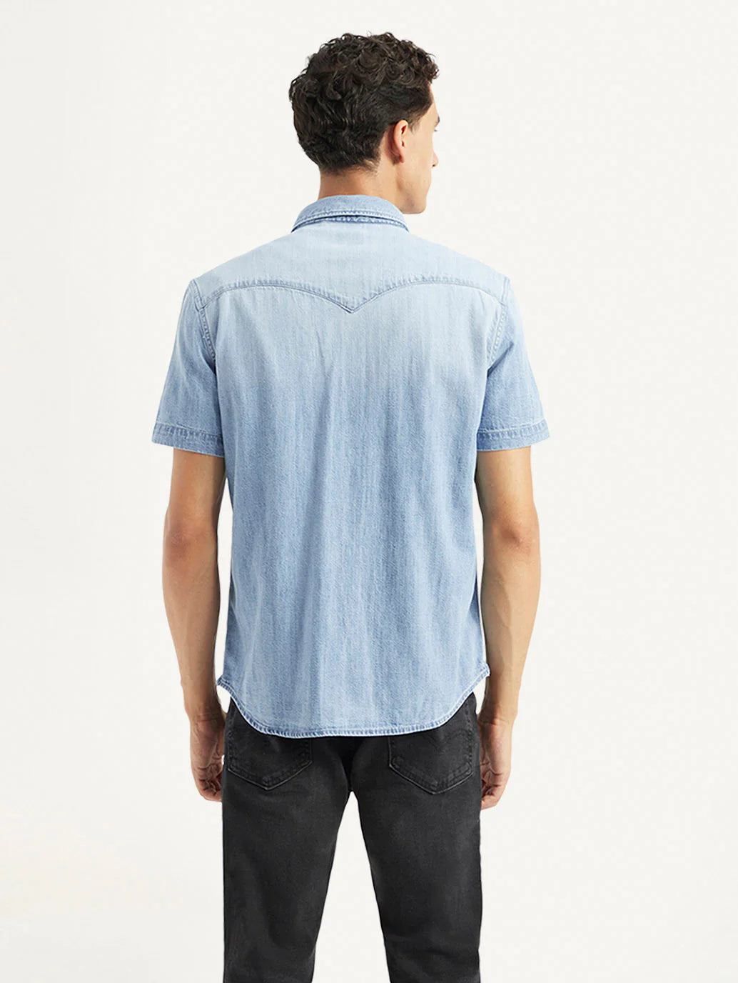Classic Men’s Solid Slim Fit Denim Shirt with Modern Tailored Silhouette