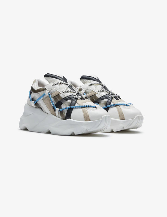 Statement White Over Panelled Chunky Sneakers for Men with Modern Minimal Detailing and Stylish Look