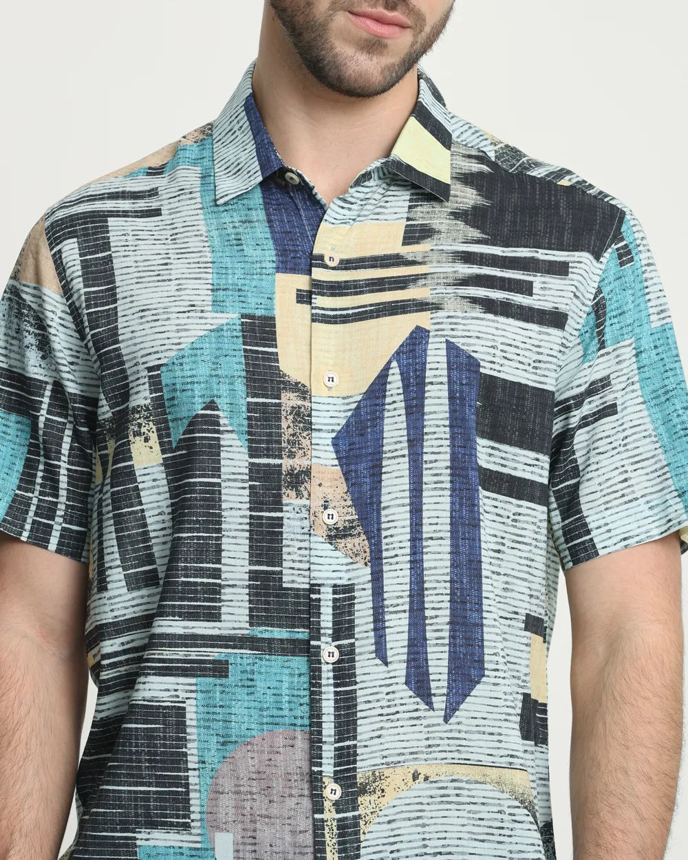 Classic Multi Digital Print Slim Fit Casual Shirt for Men with Timeless Appeal