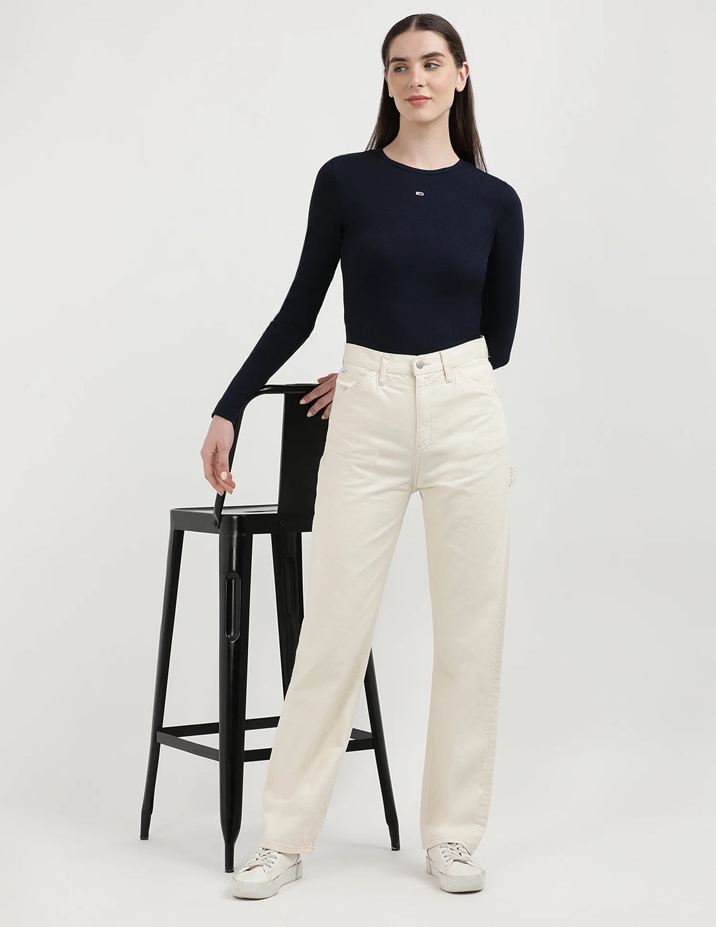 Comfortable Women High Rise Beige Denim Jeans Ideal for Daily Wear and Street Style Fashion