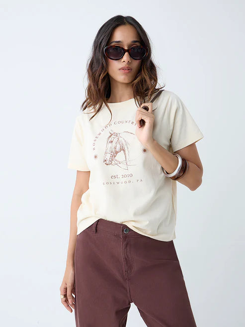 Relaxed Fit Light Yellow Printed Cotton T Shirt Ideal for Daily Wear and Street Style