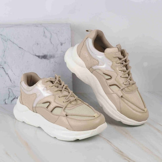 Premium Quality Women’s Beige Casual Sneakers Comfortable Streetwear Footwear