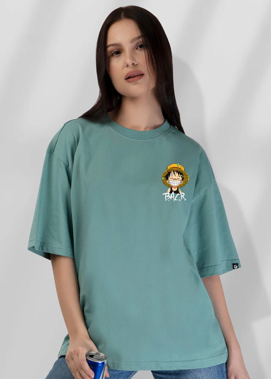 Stylish Oversized T-Shirt for Women Featuring Luffy from One Piece