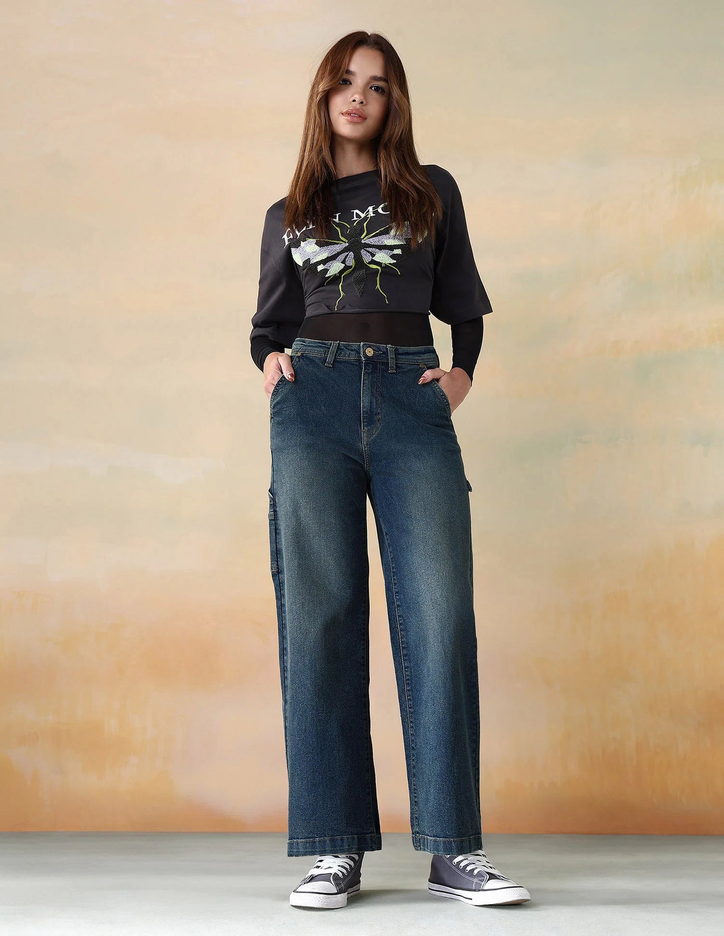 Designer High Rise Wide Leg Jeans Women with Contemporary Urban Style