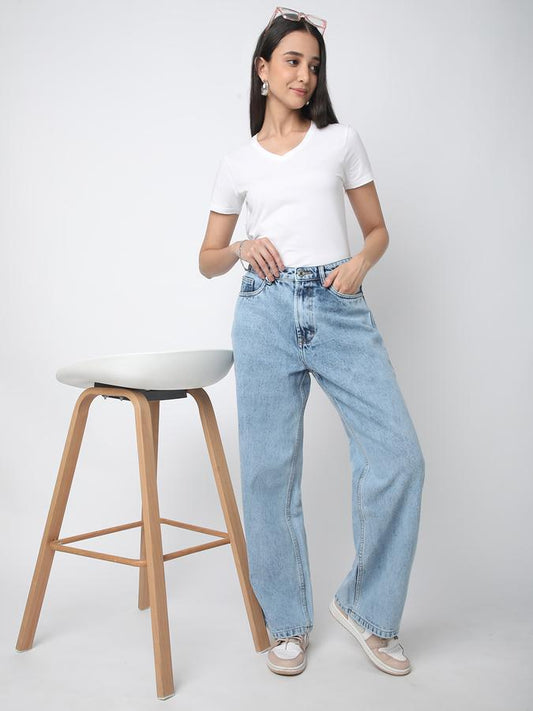 Timeless Relaxed Fit Women Jeans with Durable Stitching and Soft Fabric