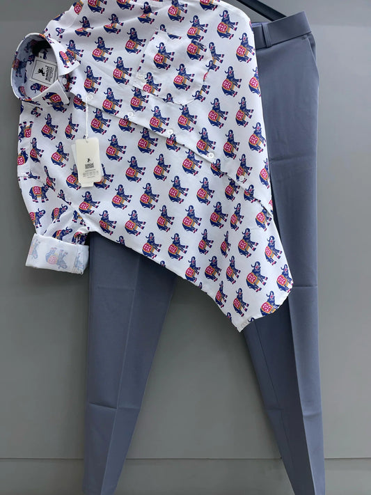 Premium Quality Printed Shirt with Tailored Pant for Men Ideal for Semi Formal and Casual Occasions