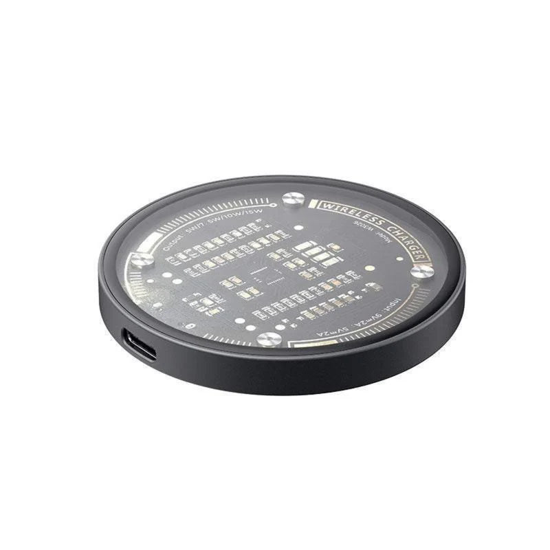 Ultra Slim Wireless Charging Pad with Fast Qi Charging, Strong Magnets, and Tempered Glass Design