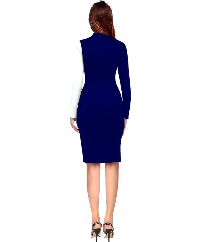 Comfortable Women’s Colourblock Western Bodycon Dress Polyester One Piece Outfit
