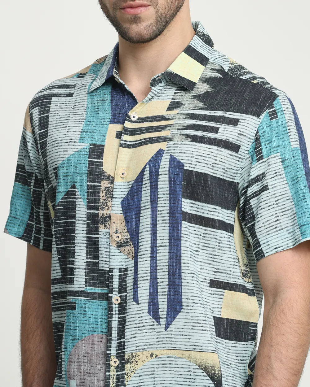 Classic Multi Digital Print Slim Fit Casual Shirt for Men with Timeless Appeal