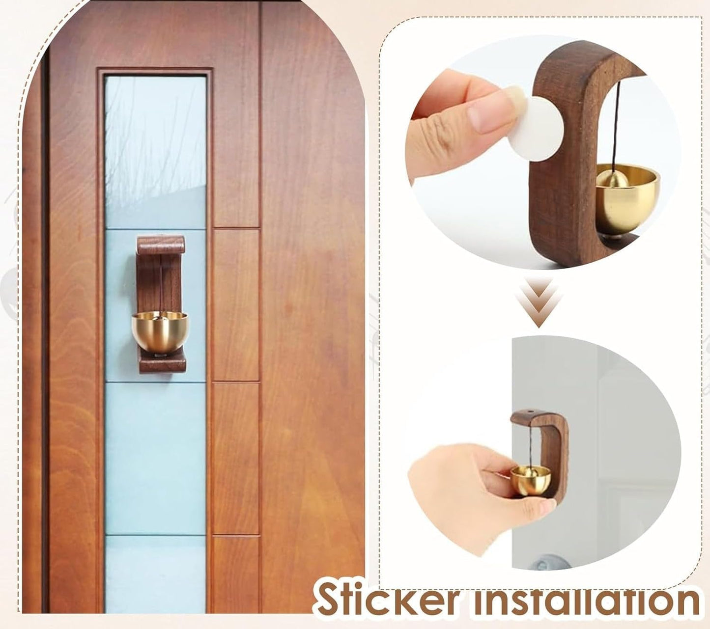 Shopkeeper’s Wooden Door Bell for Door Opening and Customer Alerts