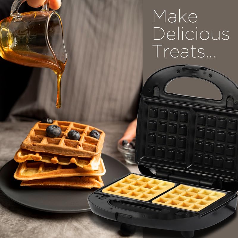 Large Sandwich Maker with Detachable Plates for Toast, Waffle, and Grill