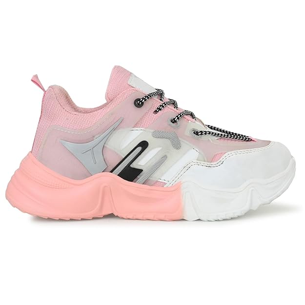 Girls and Women Lightweight Mesh High Heel Casual Sneakers Trendy Chunky Sports Shoes