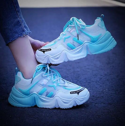 Comfortable Women’s Sneakers Trendy Green White Casual Shoes for Everyday Wear