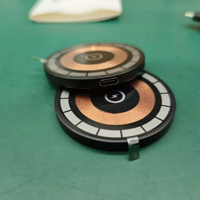 Ultra Slim Wireless Charging Pad with Fast Qi Charging, Strong Magnets, and Tempered Glass Design