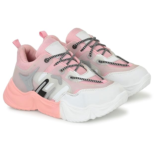 Girls and Women Lightweight Mesh High Heel Casual Sneakers Trendy Chunky Sports Shoes