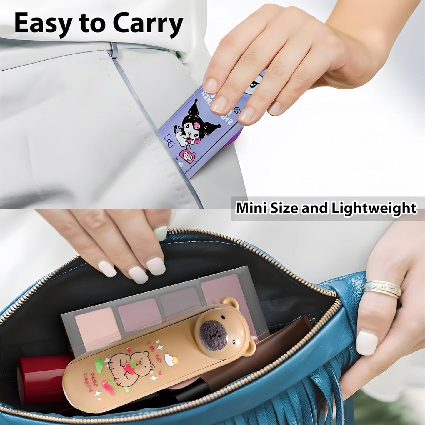 Small Portable Pocket-Sized Gadget with Folding Keychain and Rechargeable Use