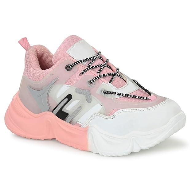 Girls and Women Lightweight Mesh High Heel Casual Sneakers Trendy Chunky Sports Shoes