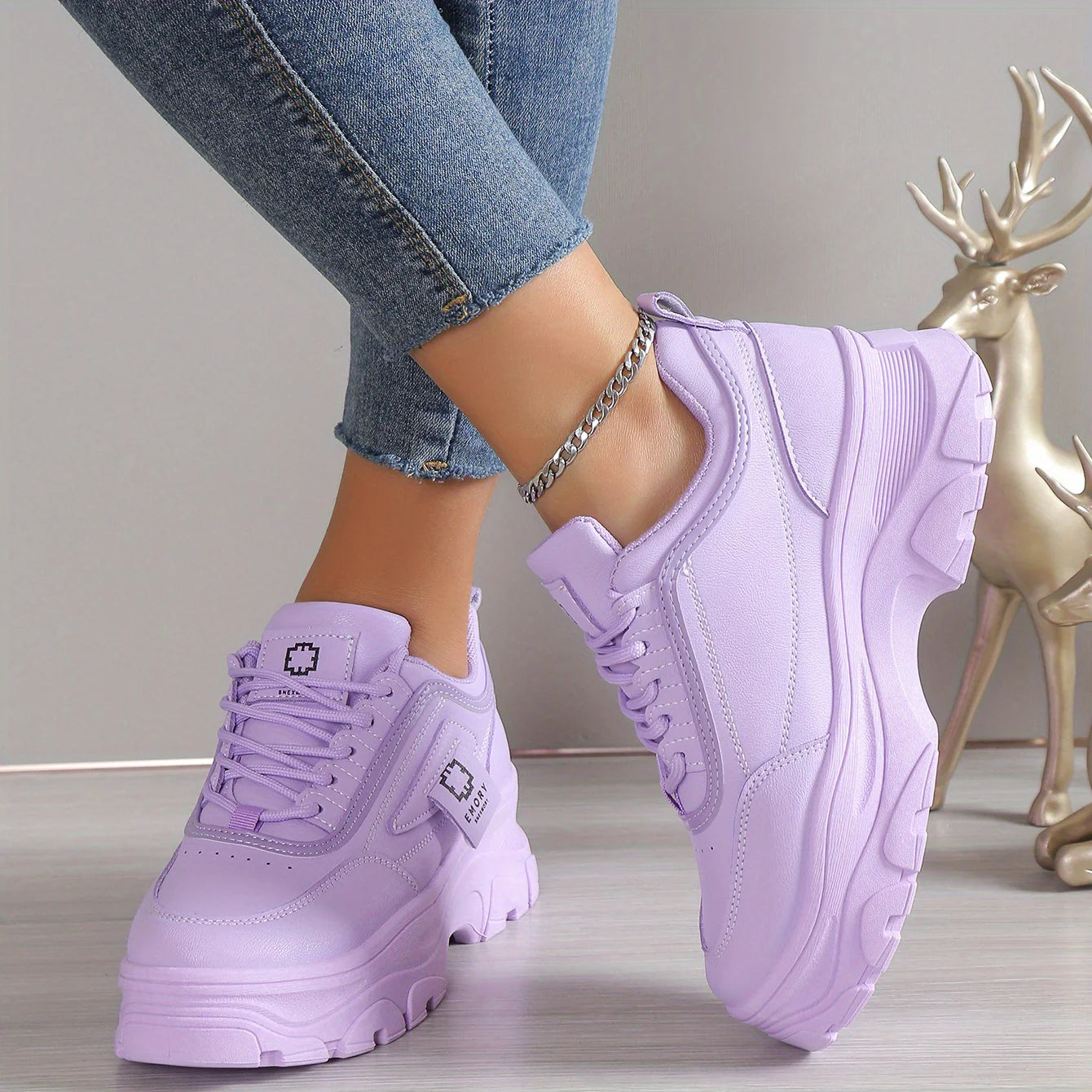 Multi Purpose Womens Chunky Platform Sneakers Ideal for Fitness Walking and Casual Wear