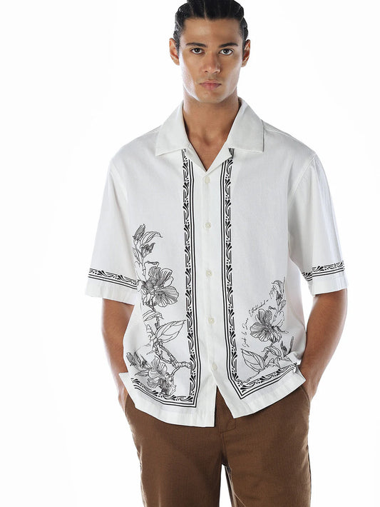 Statement Orange Men’s Half Sleeve Shirt with Minimal Tailored Finish