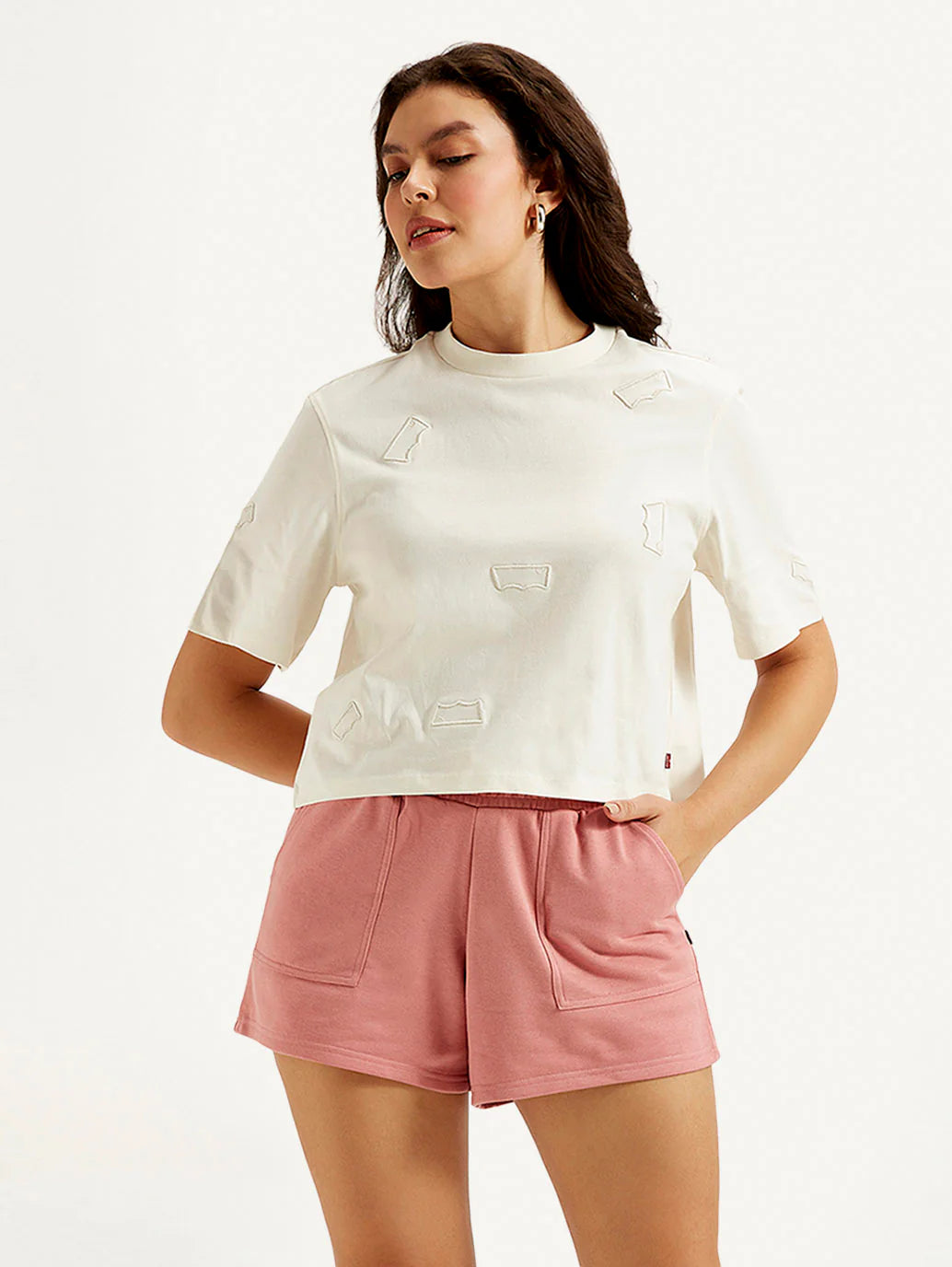 Women’s Oversized Boxy T-Shirt with Brand Logo – Stylish and Relaxed Fit