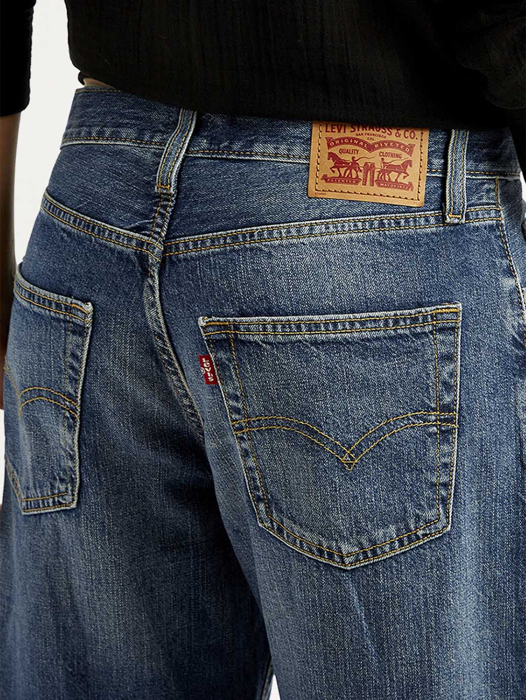 Chic Women Mid Rise Baggy Fit Blue Jeans Crafted for Contemporary Street Style Fashion