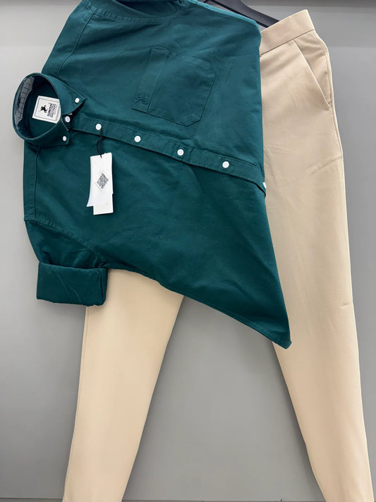 High Quality Men Cotton Oxford Shirt with Formal Pant Designed for Comfort and Professional Style