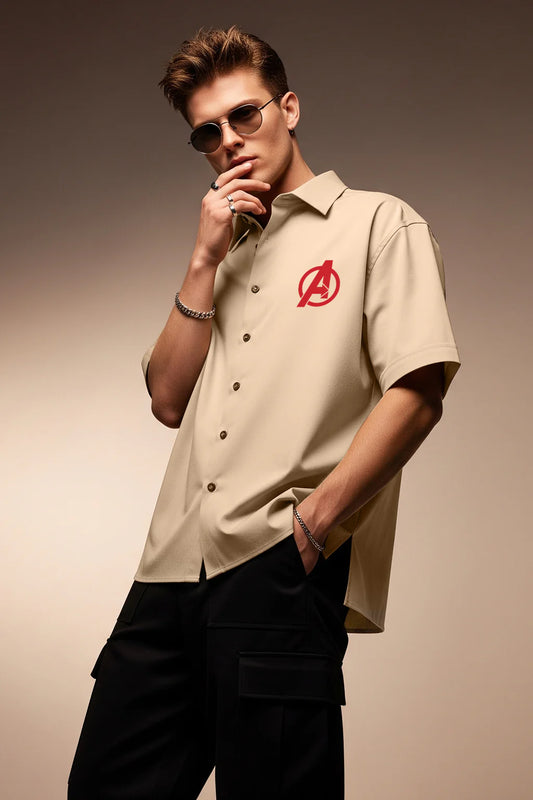 Cotton Man Swanwhite Oversized Printed Shirt Comfortable Everyday Wear