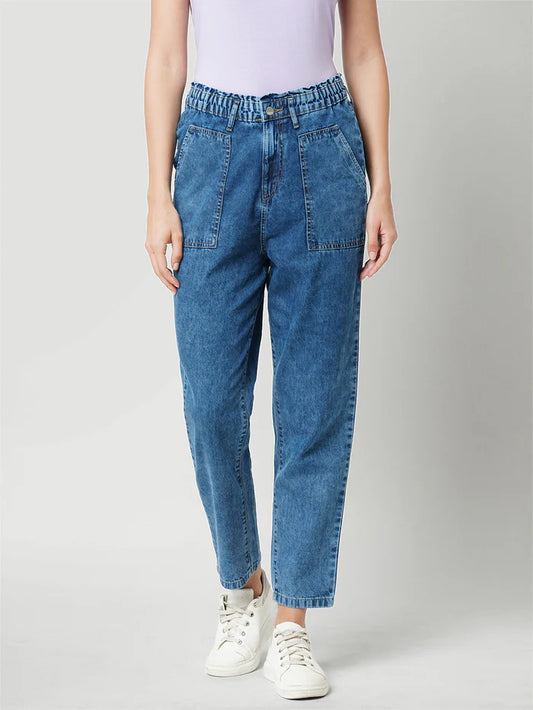 Women Blue High Rise Baggy Fit Jeans Designed for Everyday Comfort and Street Style Fashion