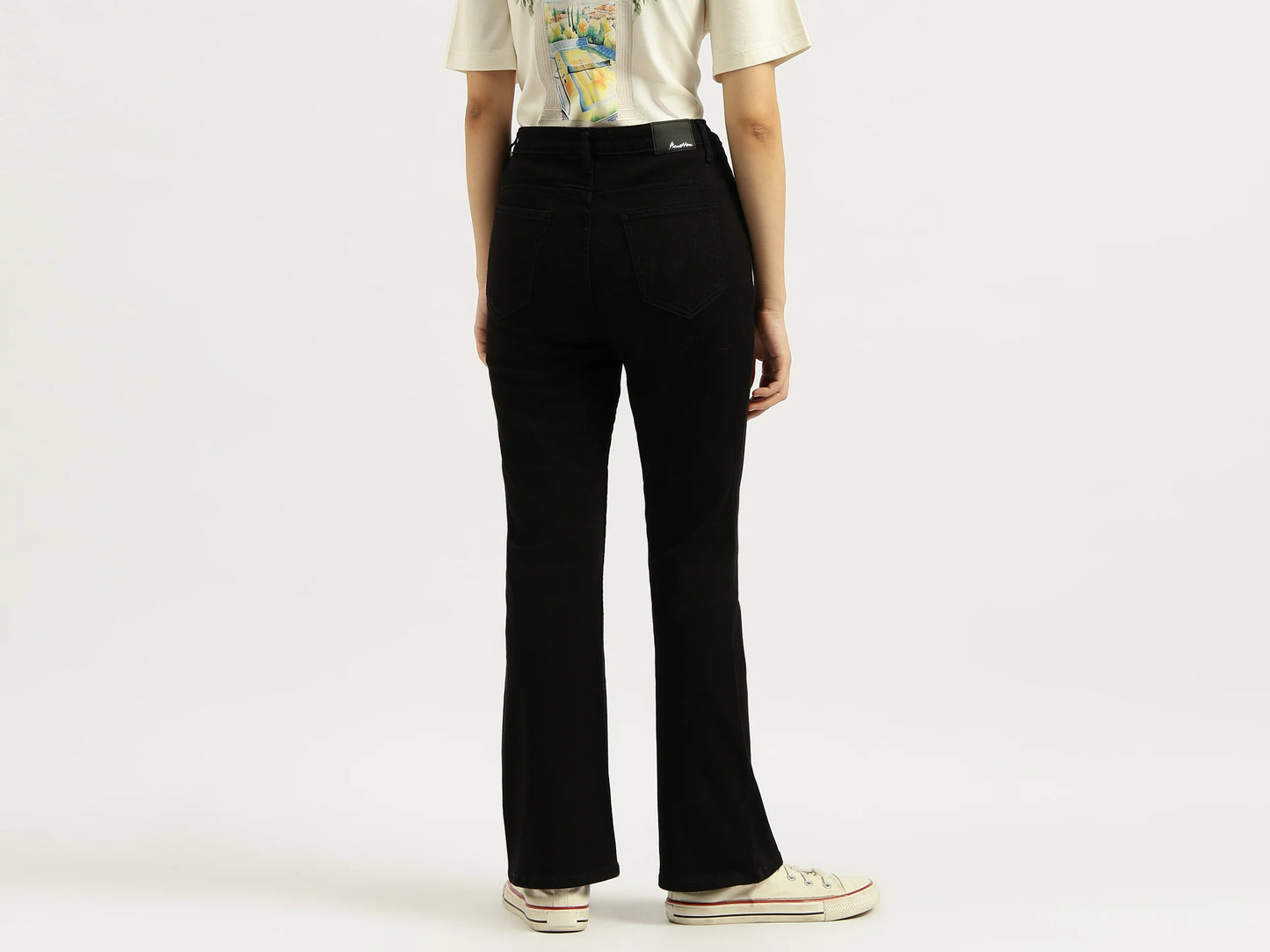 Casual Solid Boot Leg Fit Jeans Perfect for Work and Weekend Wear