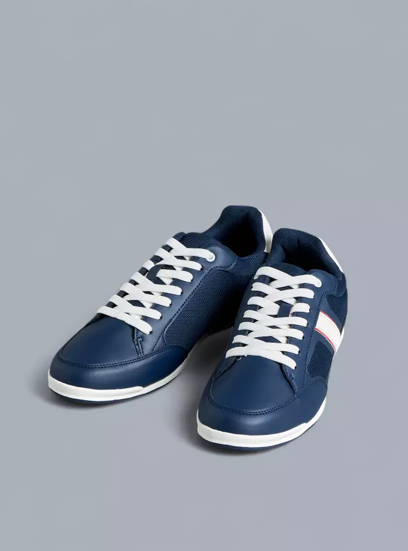 Everyday Wear Men’s Textured Lace-Up Sneakers with Flexible and Cushioned Sole