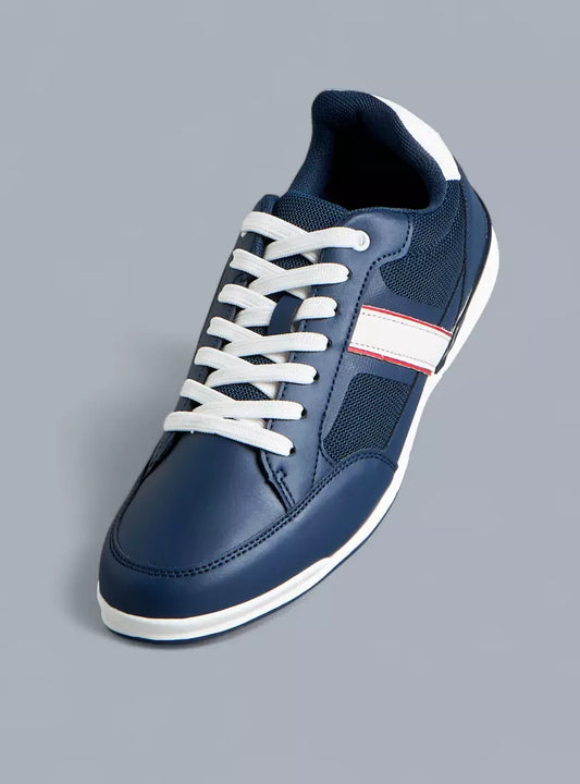 Everyday Wear Men’s Textured Lace-Up Sneakers with Flexible and Cushioned Sole
