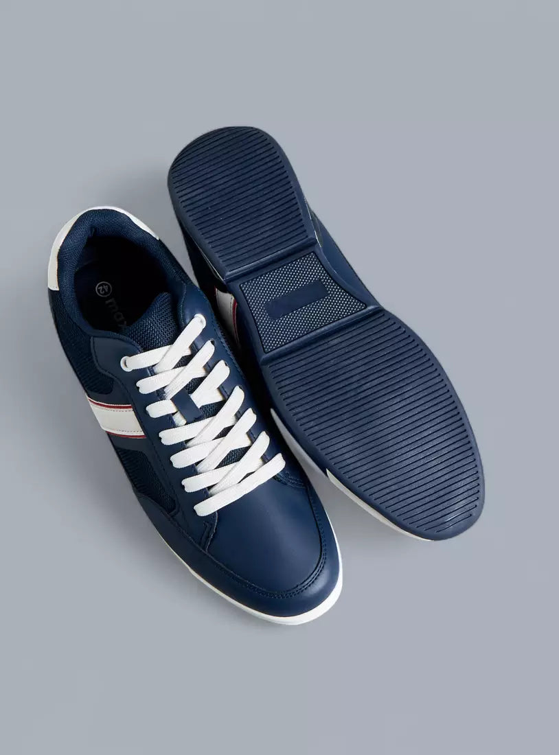 Everyday Wear Men’s Textured Lace-Up Sneakers with Flexible and Cushioned Sole