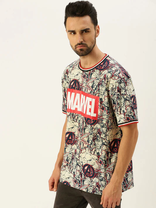 White Oversized Graphic Printed T Shirt for Men Made from Soft Cotton Blend for Maximum Comfort and Style