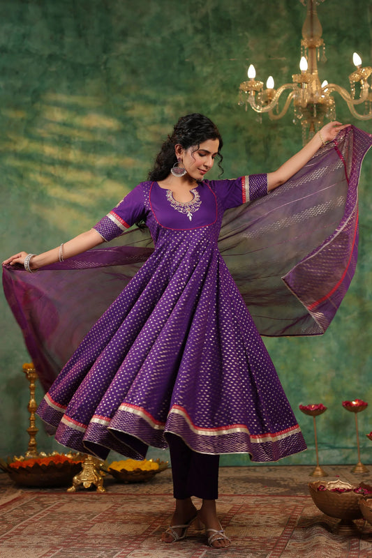 Glamorous Ragini Anarkali Suit Set with Intricate Work Perfect for Special Events