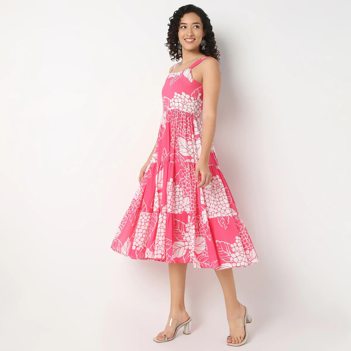 Comfortable Strappy Tiered Dress for Women Crafted from Soft Breathable Fabric for Casual and Lounge Wear