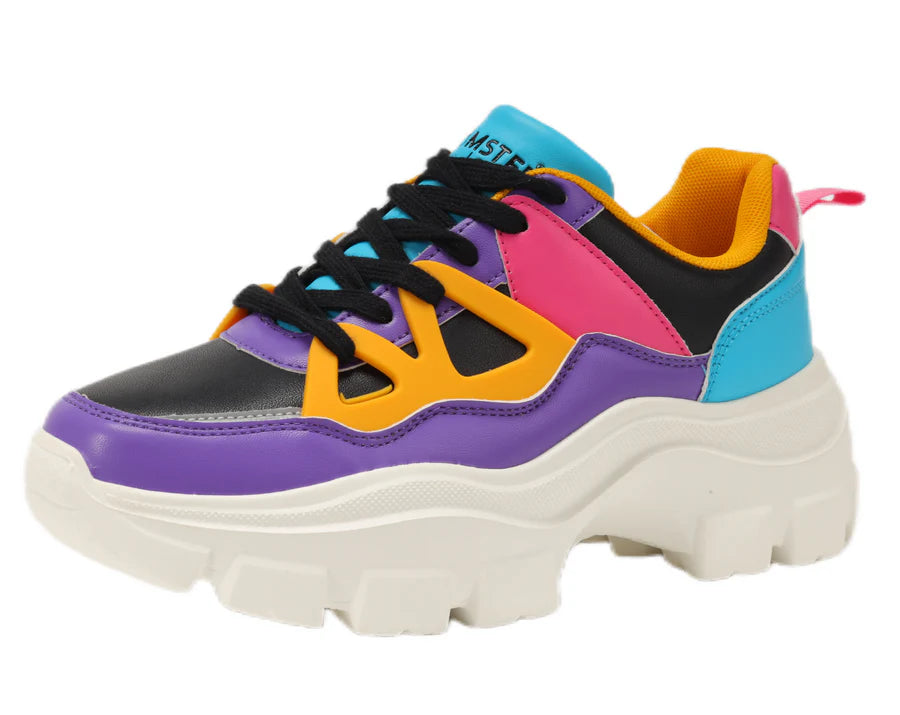Comfortable Marcella Purple Sneakers with Retro Design for All Day Wear